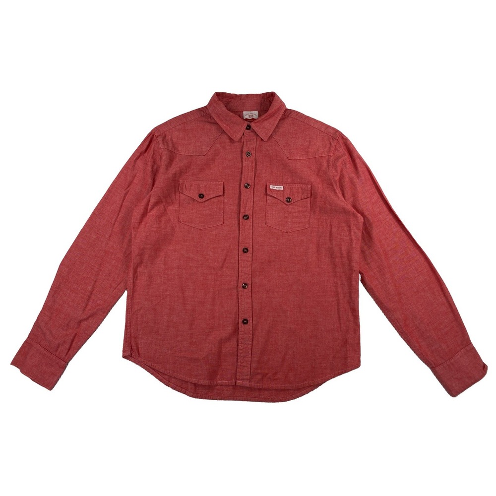 TOPO Designs Chambray Mountain Shirt Men's Large Red Made In USA